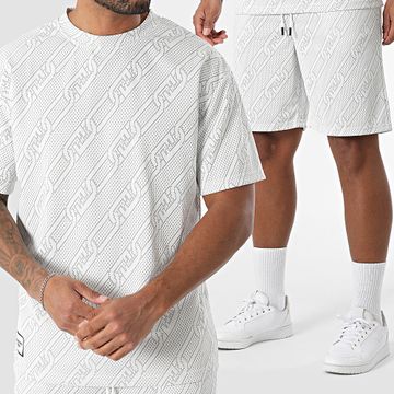 MTX - 82A Conjunto de camiseta blanca y pantalón corto de jogging