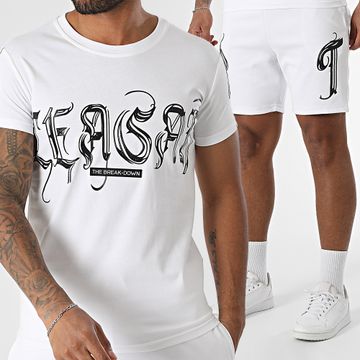 MTX - 631 Conjunto de camiseta blanca y pantalón corto de jogging