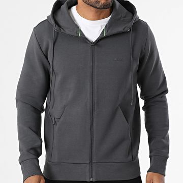 BOSS - Sudadera con capucha y cremallera Saggy 50506161 Gris antracita