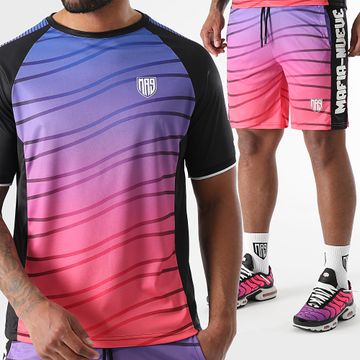 MA9 Mafia Nueve - Conjunto de camiseta y pantalón corto Hypernova Electric Night Faster Negro
