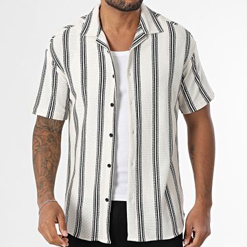 Classic Series - Camisa de rayas de manga corta 470 Crudo Negro