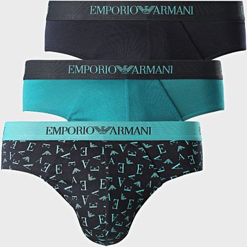 Emporio Armani - Lote de 3 calzoncillos EM000256-AF10800 Azul marino Turquesa