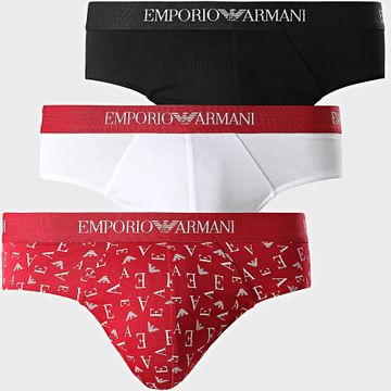 Emporio Armani - Juego de 3 calzoncillos EM000256-AF10800 Negro Blanco Rojo