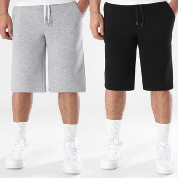 LBO - Lote de 2 pantalones cortos holgados 1697 1700 Negro Gris brezo
