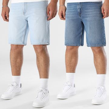 LBO - Lote de 2 pantalones cortos vaqueros relax 3582 3585 Denim azul