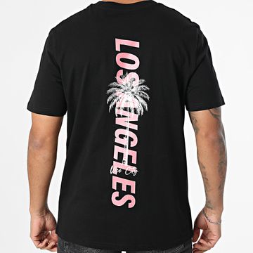 Luxury Lovers - Camiseta oversize Los Angeles Palm Negro Rosa