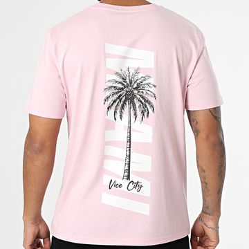 Luxury Lovers - Camiseta oversize Miami Palm Rose Blanca