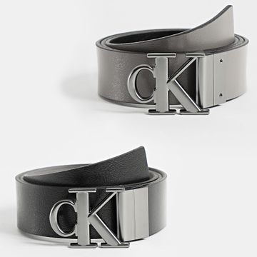 Calvin Klein - Monograma Placa de cinturón 7026 Negro