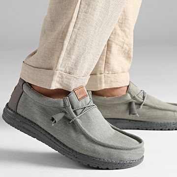 Hey Dude - Mocasines Wally Washed Canvas Charcoal