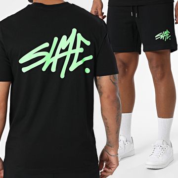 Sale Môme Paris - Conjunto de camiseta y pantalón corto verde fluorescente negro SLME