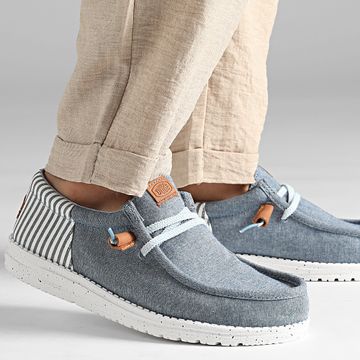 Hey Dude - Mocasines Wally Funk Nu Prep Vaqueros desteñidos Azul marino Blazer