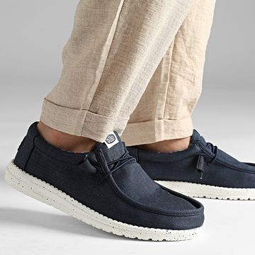 Hey Dude - Mocasines Wally Stretch Canvas Navy