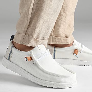Hey Dude - Mocasines Wally Craft Lino Blanco Piedra Gris