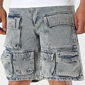 Uniplay - 248 Azul Denim Beige Jean Cargo Shorts