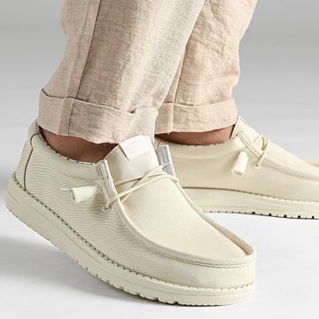 Hey Dude - Mocasines Wally Stretch Canvas Stone White