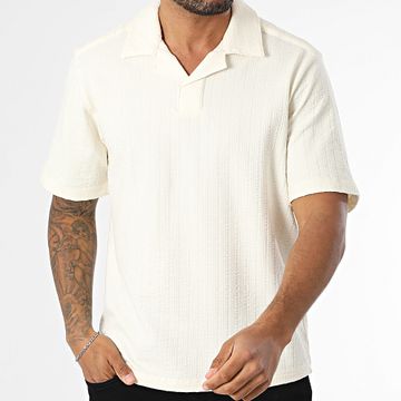 Only And Sons - Polo Manga Corta Rayas Regular Fit Hombre Beige Claro