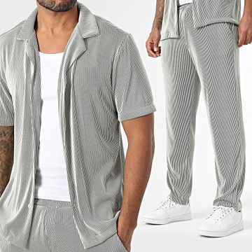 Uniplay - Conjunto de camisa de manga corta y pantalón de canalé 190 Verde claro Negro