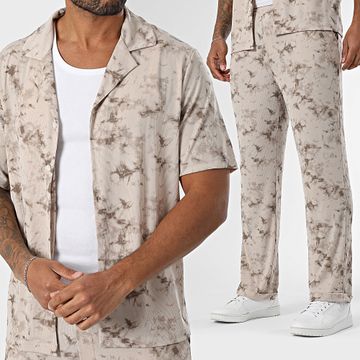 Uniplay - 152 Conjunto de camisa y pantalón beige de manga corta