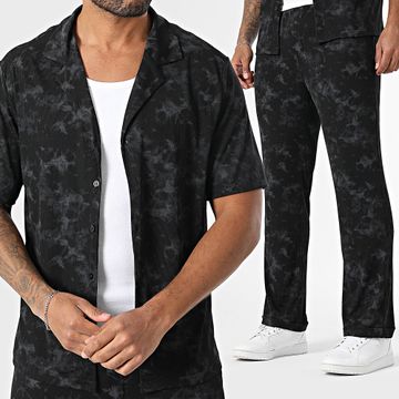 Uniplay - 152 Negro Gris Conjunto de camisa de manga corta y pantalón