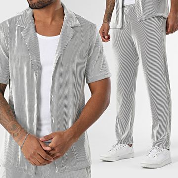 Uniplay - Conjunto de camisa de manga corta y pantalón de canalé 190 Blanco Negro