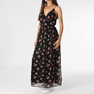 Vero Moda - Vestido Milla Mujer Negro Rosa Verde Floral