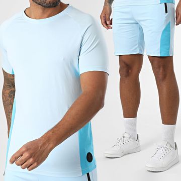 Zelys Paris - Conjunto de camiseta y pantalón corto azul claro Orentin