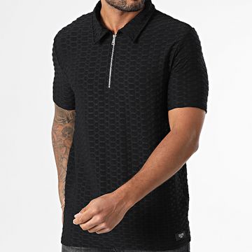 Zelys Paris - Polo de manga corta texturizado Lupo Negro