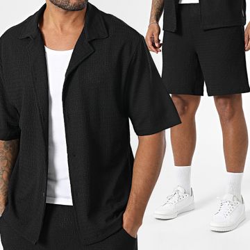 Zelys Paris - Conjunto de camisa de manga corta y pantalón corto Ano negro
