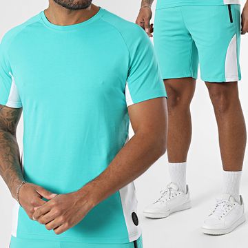 Zelys Paris - Conjunto de camiseta turquesa y pantalón corto Orentin