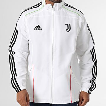 Adidas Performance - Juventus Chaqueta con cremallera a rayas JF0453 Blanco