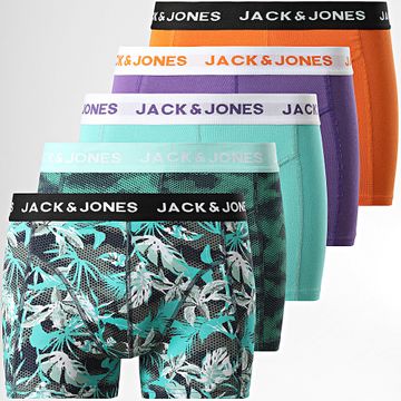 Jack And Jones - Lote de 5 calzoncillos Tasmania Orange Purple Turquoise Green Navy