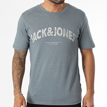 Jack And Jones - Camiseta Almeria Bold Branding Gris Pizarra Azul