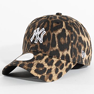 New Era - Gorra de mujer Leopardo NY Yankees 60667497 Negro Beige Leopardo