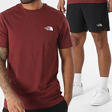 The North Face - Conjunto Camiseta y Jogging Corto A87NG A3O1B Burdeos Negro