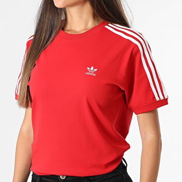 Adidas Originals - Camiseta 3 Rayas Mujer IR8050 Rojo