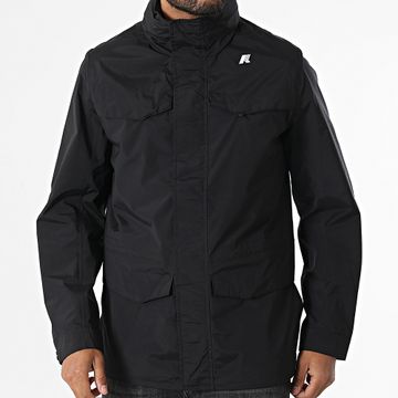 K-Way - Manuel Chaqueta negra con capucha y cremallera