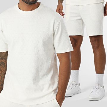 Mackten - 346 Conjunto de camiseta blanca y pantalón corto de jogging