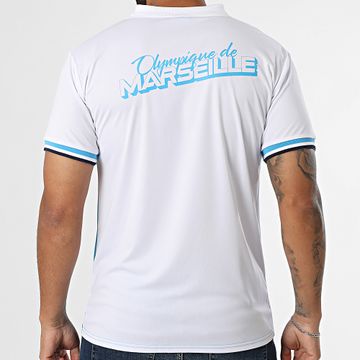 OM - Polo Manga Corta Poliéster Color Block M24093C Blanco Azul Claro