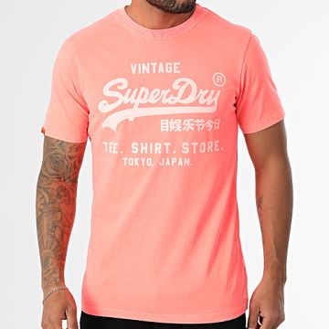 Superdry - Tee Shirt Vintage Logo Neon Relaxed M1012119A Fluo Pink