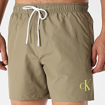 Calvin Klein - Shorts de baño con cordón 1101 Caqui Verde