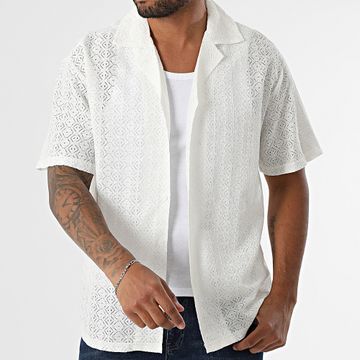 Frilivin - V21 Camisa blanca de manga corta Slash