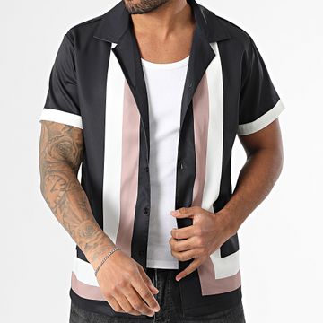 Frilivin - Camisa de manga corta P56 Negro Blanco Beige