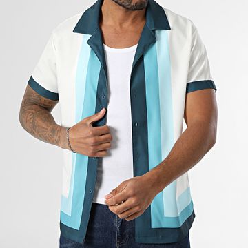 Frilivin - Camisa Manga Corta P56 Blanco Celeste Pato