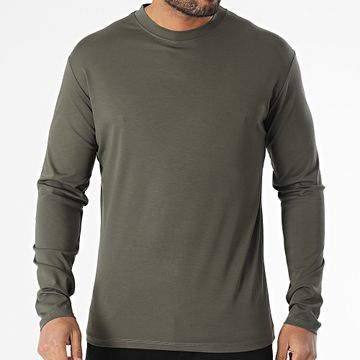 Frilivin - Camiseta Manga Larga 049 Verde Caqui Oscuro