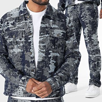 Frilivin - Conjunto vaquero y vaquero regular fit D01 Azul crudo