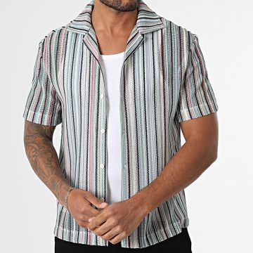 Frilivin - Camisa Manga Corta Rayas 169 Verde Azul Blanco Rosa