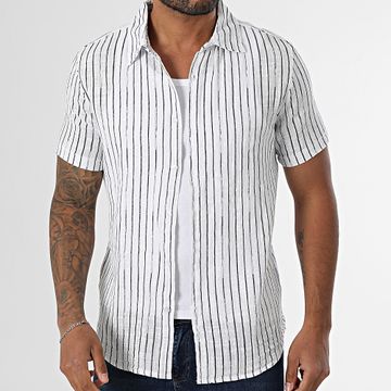 Kymaxx - Camisa Manga Corta Rayas 008 Blanco Azul Marino