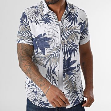 Kymaxx - Camisa Manga Corta 008 Blanco Azul Marino