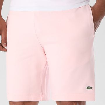 Lacoste - Pantalón corto de jogging con logotipo bordado en cocodrilo rosa