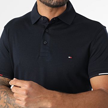 Tommy Hilfiger - Polo Manga Corta Slim Interlock Flagcuff 9348 Azul Marino